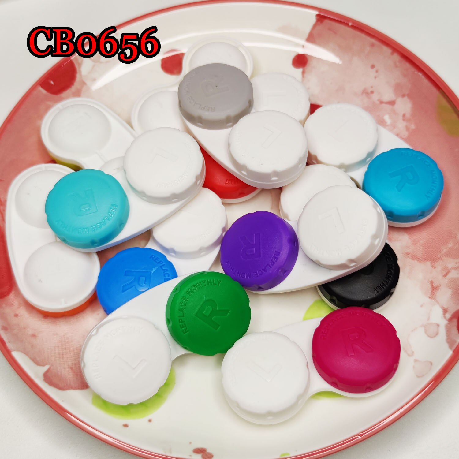 Candy Color Contact Lens Case Pocket Box Convenient Travel Box for Lenses Container CB0656