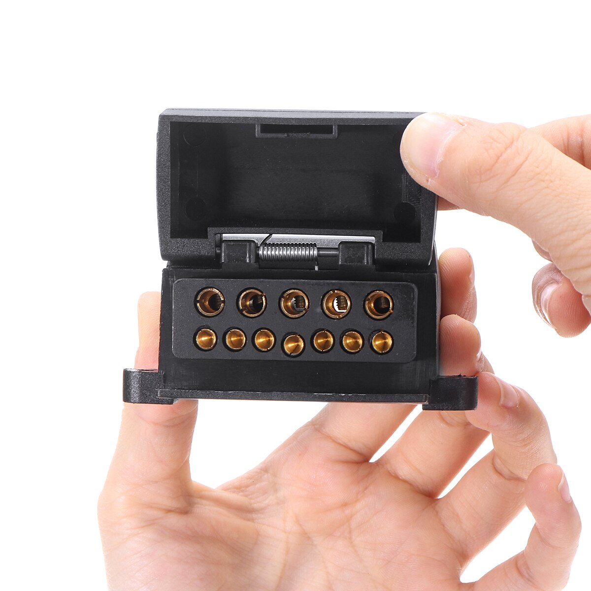 2pcs 12 Pin Flat Trailer Socket Plug Set Connector Female &amp; Male Boat Caravan Camper Trailer Connector Adapter Socket Plug