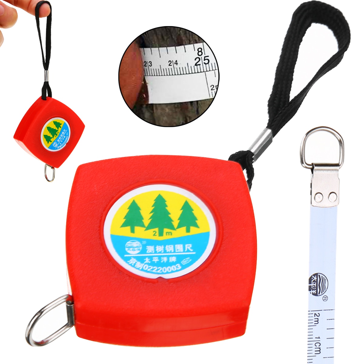 2 Meter Retractable Metric/Feet/Inches Measuring Tape Mini Tree Diameter Pocket Tapes Tools