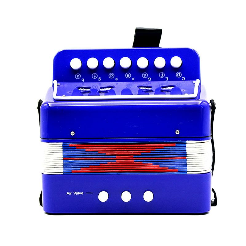 Mini petits enfants clavier accordéon rythme éducatif Instrument de musique bande jouet pour les enfants: Blue