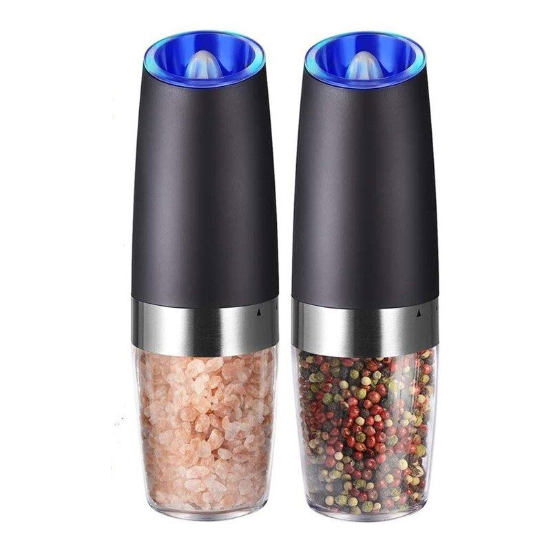 Pepermolen zout- en peperstrooiers peper zwaartekracht elektrische zoutmolen molen op batterijen met instelbare grofheid: Lichtgroen