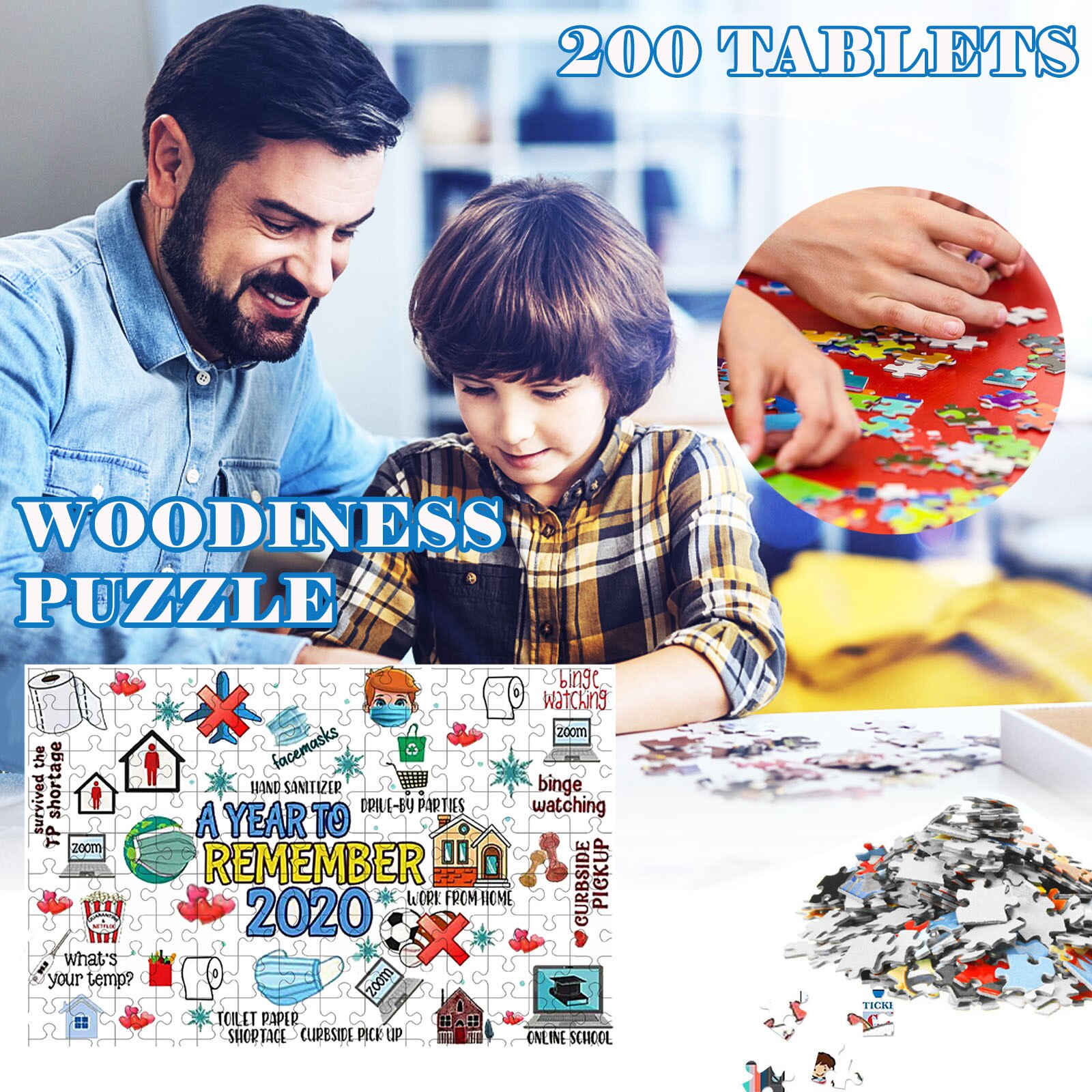 200 pcs Building block puzzle puzzle adult children wooden Building block puzzle puzzle adult children