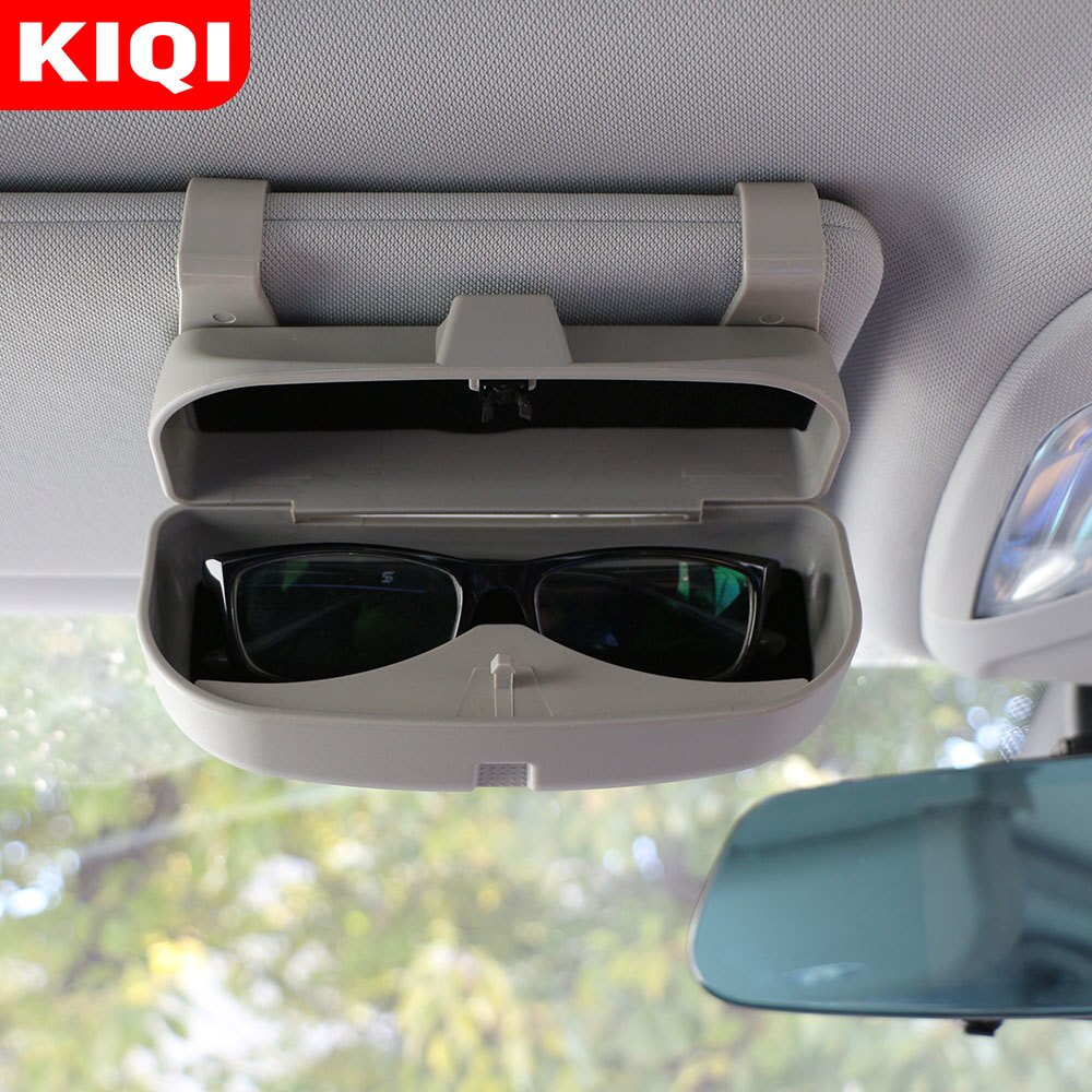 KIQI Car Sunglasses Case Eyeglasses Glasses Holder Box for Cadillac CTS XTS SRX ATS CT6 ESCALADE XT4 XT5 XT6 Escala Elmiraj ELR
