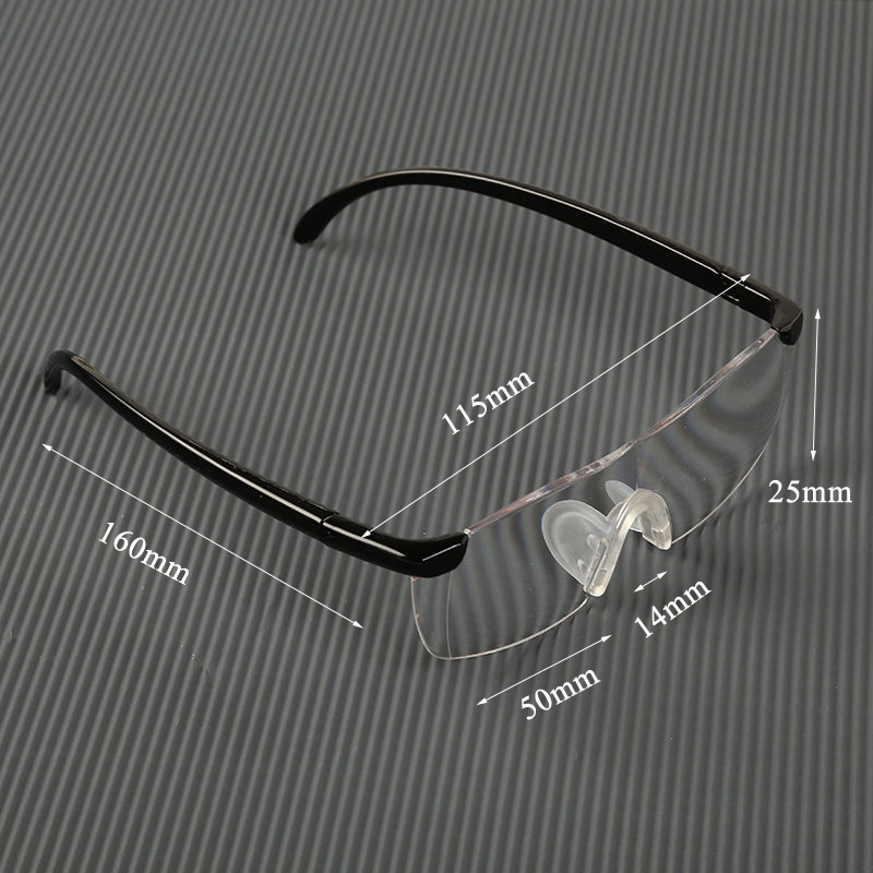 Nuevas gafas para presbicia con aumento de 160% Unisex Big Vision + gafas de lectura con zoom 250, gafas para mujer, gafas de aumento negras: Default Title