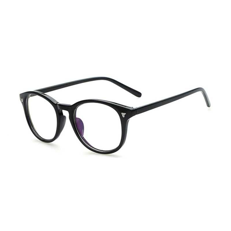 DCM Frauen Gläser Rahmen Damen Brillen Rahmen Jahrgang Runde Klare Linse Gläser Optische Spektakel Rahmen: C1LightBlack