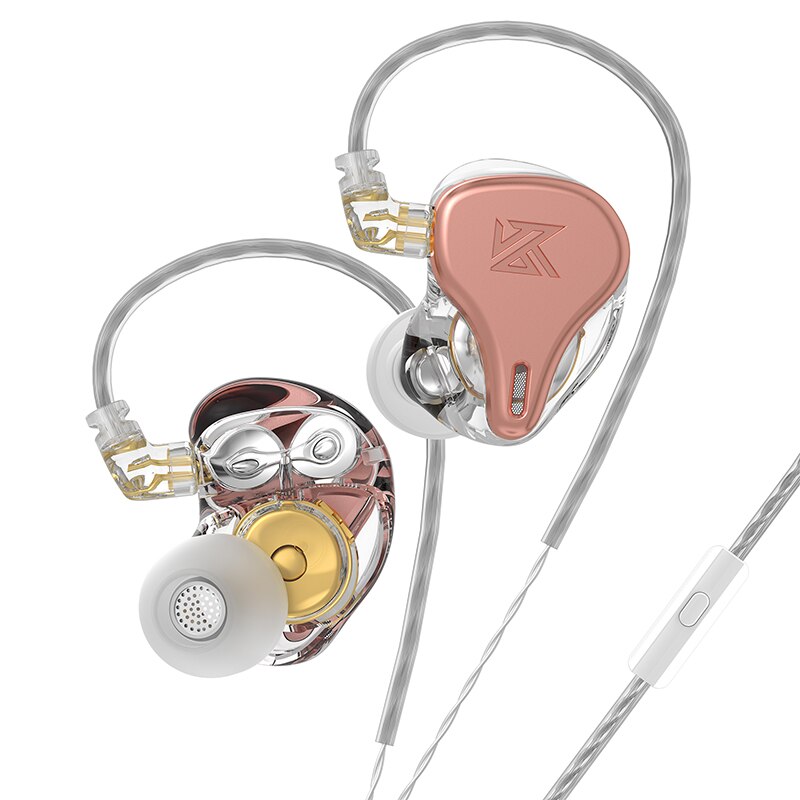 KZ × HBB DQ6S In-Ear Wired Earphone Bass HIFI Earbuds Monitor Headphones Noise Cancelling Metal Headset: DQ6S Pink MIC