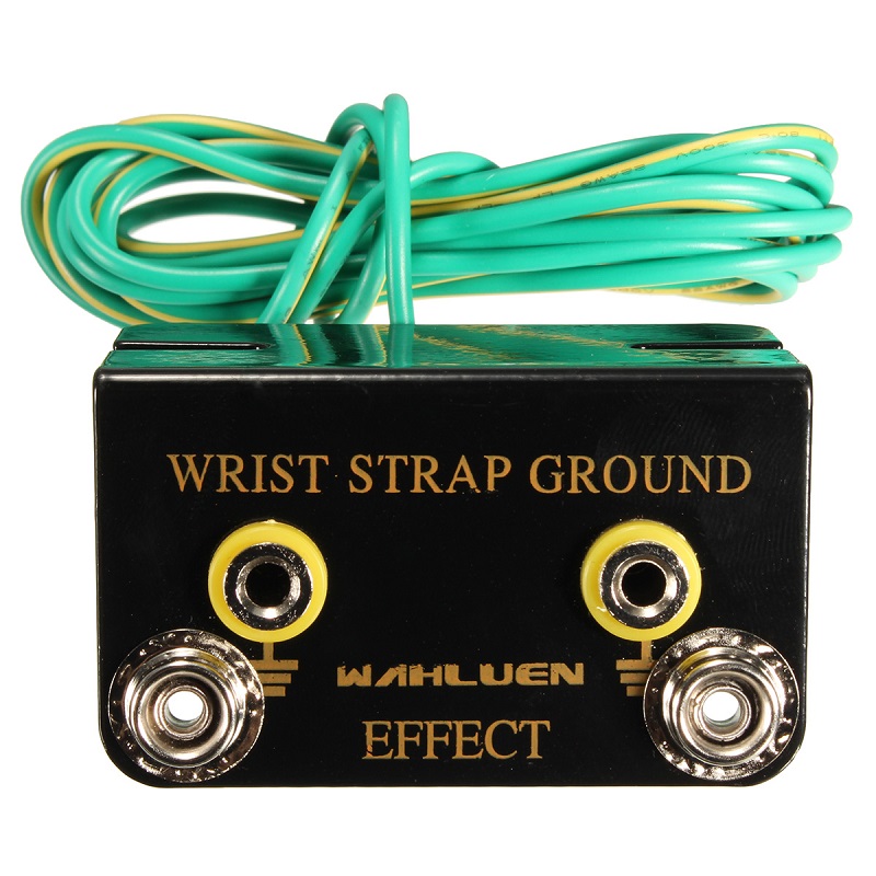 Durable Green Mayitr Anti Static Socket L Shaped ESD Ring Terminal Cable Ground for Wrist Strap Table Mats