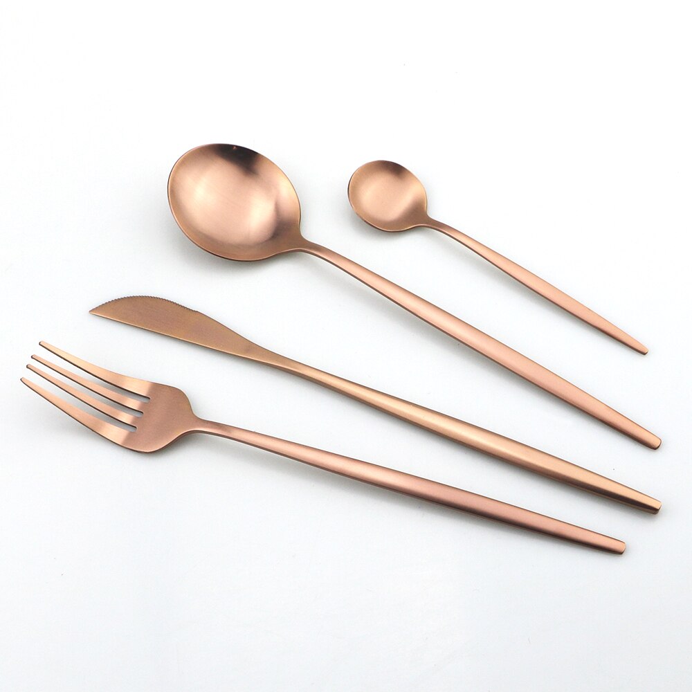 Couverts bleu en acier inoxydable 410, 24 pièces, service de table, coutellerie, cuillère, fourchette, couteau, argenterie, coutellerie