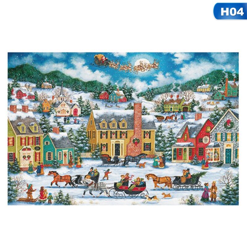1000 Stks/set Kinderen Papier Puzzel Puzzel Voor Volwassenen Kids Puzzel Game Educatief Speelgoed Vrolijk Kerst Cadeaus: 4