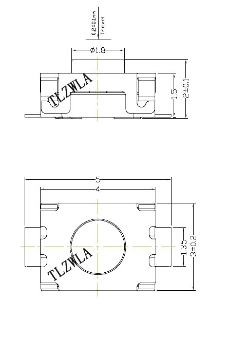 100pz 3*4*2.0 2P pulsante a dovuto piedi di piedi 2 spillo toppa di SMD interruttore di tatto verticale spingere-pulsante interruttore micro 3*4*2mm
