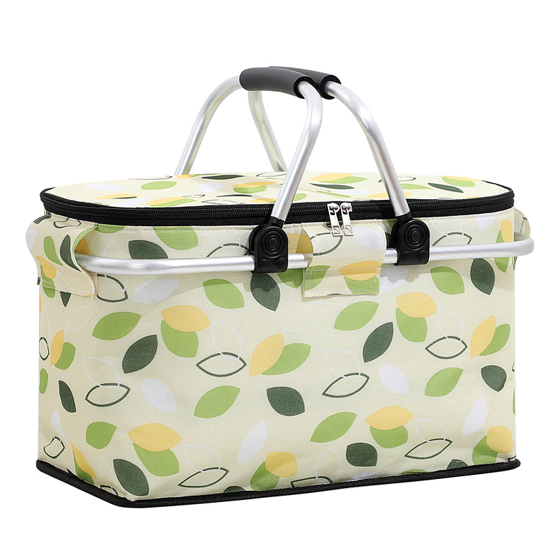 Camping Picknick Geïsoleerde Koeltas 16L Draagbare Opvouwbare Tas Lekvrije Koeltas Mand Met Handvat: green