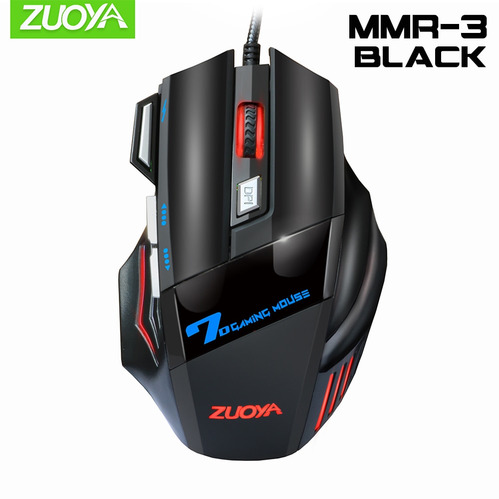 Souris Gaming professionnelle avec fil optique DPI, LED rétroéclairage, pour ordinateur portable et PC: MMR3 Black