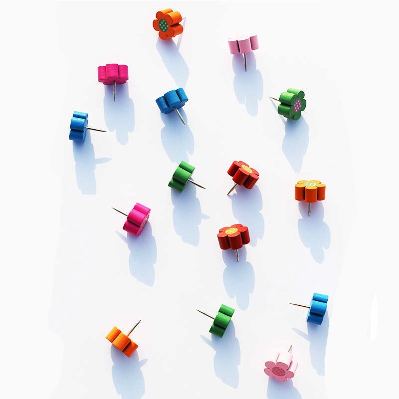 Puntali colorati in legno di prugna stampa per unghie chiodi in sughero chiodi a testa larga puntali in legno per cartoni animati