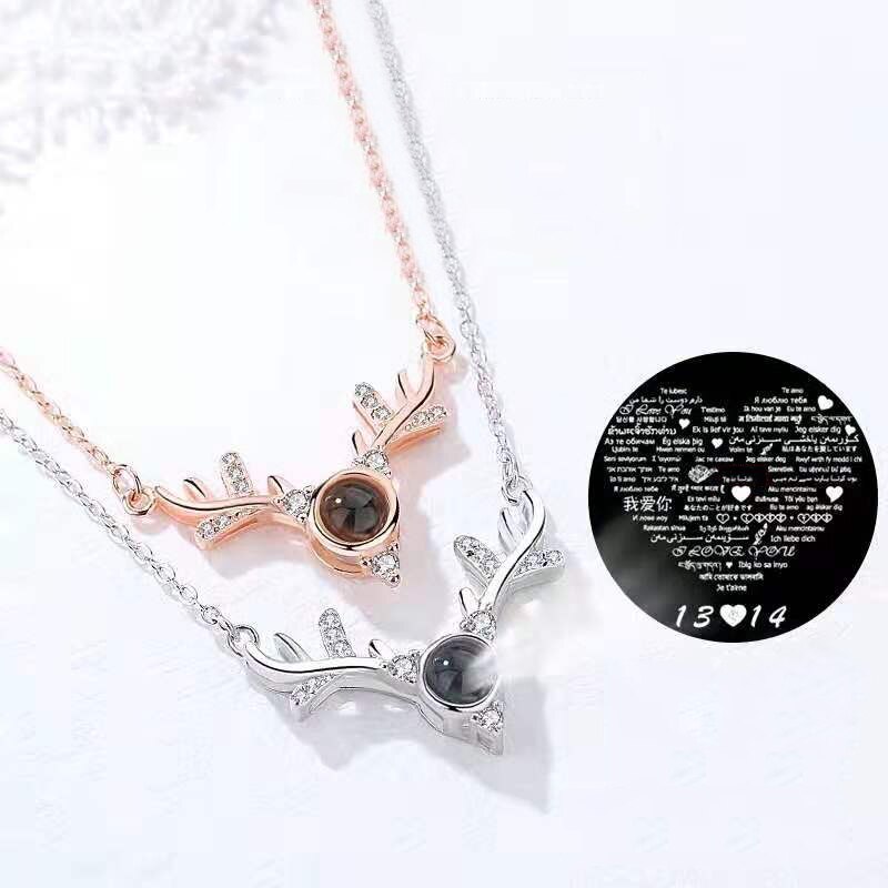 Neue Klassische 100 Sprachen ICH Liebe Sie Projektion Anhänger Halskette Kreative Valentinstag Hochzeit Partei Schmuck