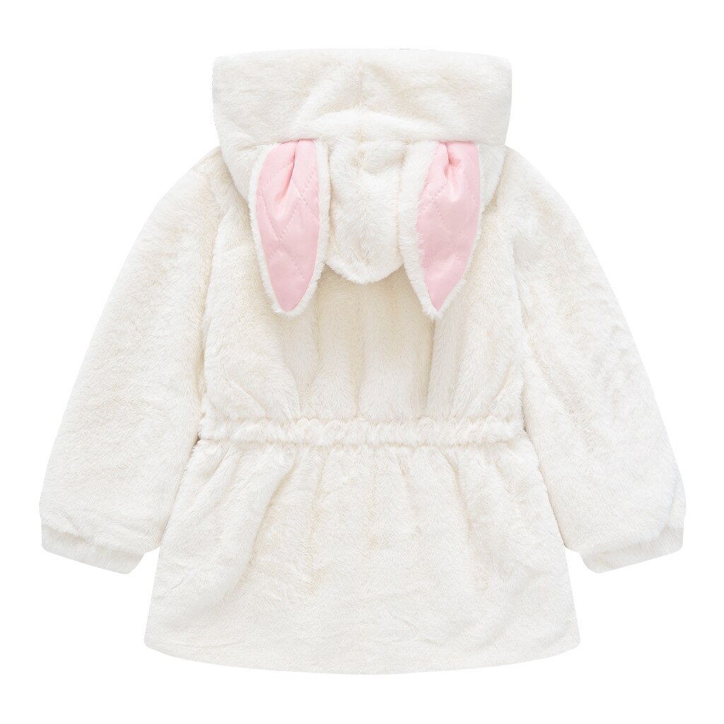 bébé filles fausse fourrure Long manteau hiver épaissir mignon à capuche solide vestes pardessus vêtements d'extérieur pour enfant vêtements