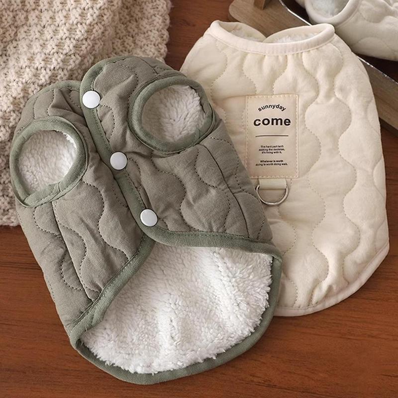 Abrigo de invierno para mascotas, ropa para clima frío, ropa cálida para perros con orificio para arnés incorporado, ropa para mascotas, chaleco de nieve acogedor