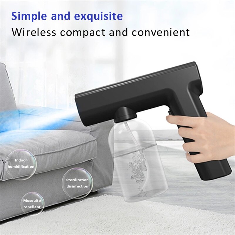300ml Hand-held Atomizer Spray Gun Nano Mist Sprayer Santitizer Machine Cordless Electric ULV Fogger For Office Garden Sprayer