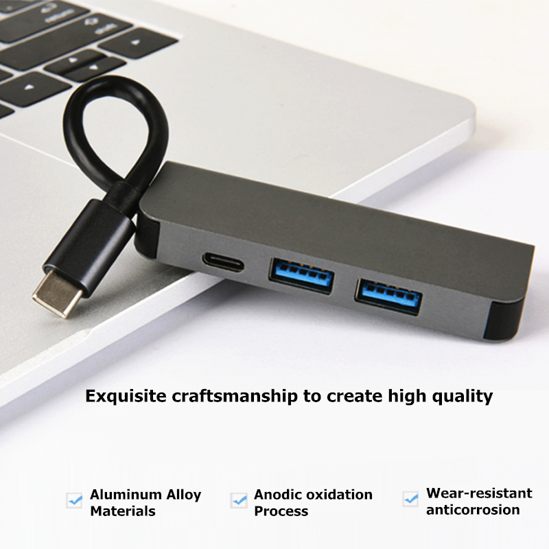 USB-C Hub to HDMI 4K - 3-in-1 Adapter with USB 3.0 for MacBook, Chromebook, Samsung
