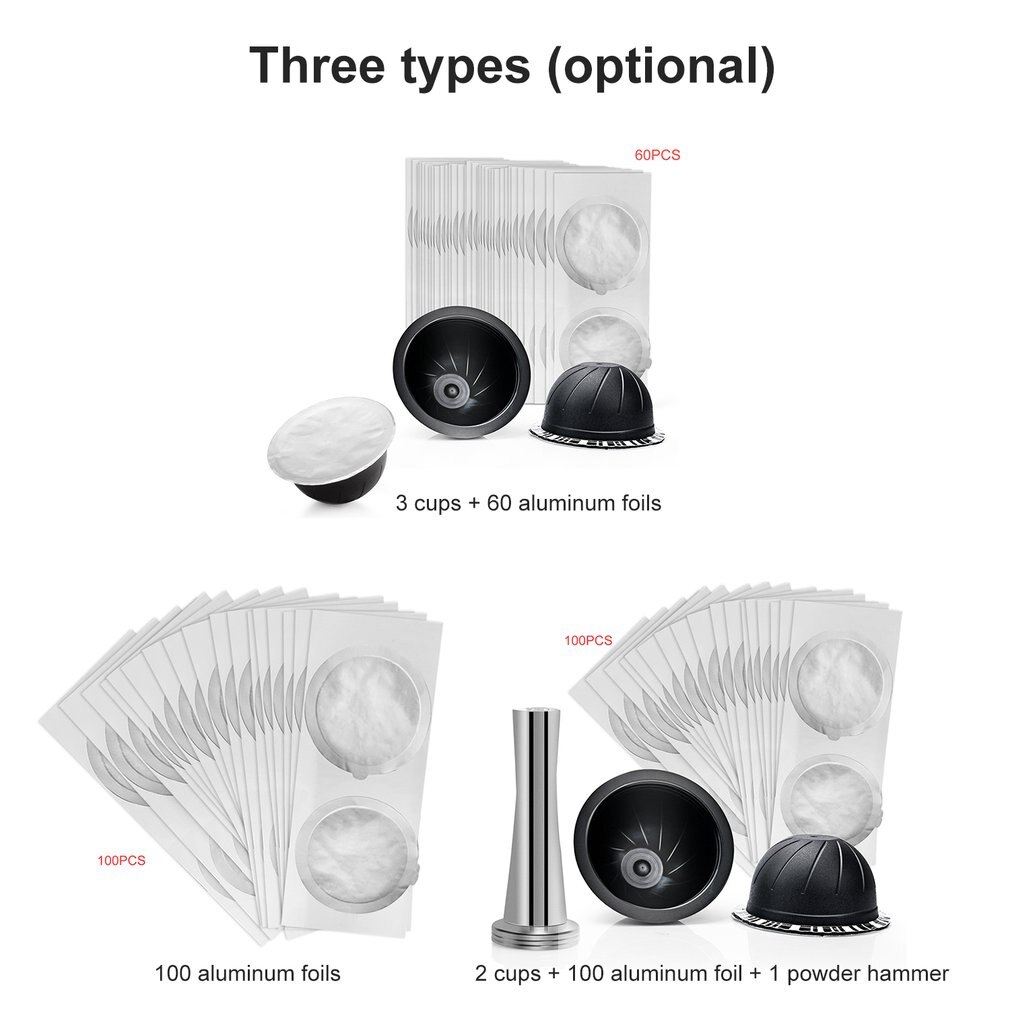 Film de tasse en papier d'aluminium jetable pour Nespresso Vertuo Vertuoline GCA1 & Delonghi ENV135 Capsules auto-adhésives