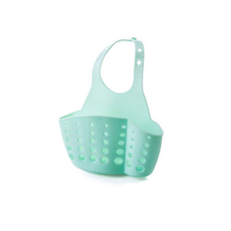 Évier de cuisine éponge stockage suspendu panier réglable bouton pression Type Drain support robinet stockage Drain paniers ménage: Bleu