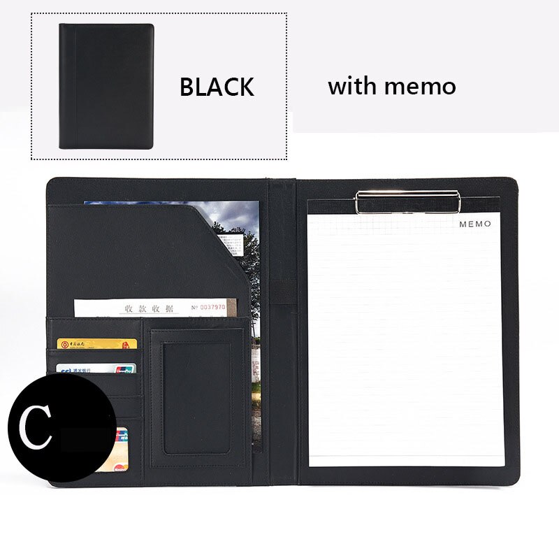 Datei Mappe A4 mit Taschenrechner Multifunktion Datei Papier Organizer Manager dokumentieren Pads Aktentasche Padfolio Tasche Geschäft Lieferungen: BlackC