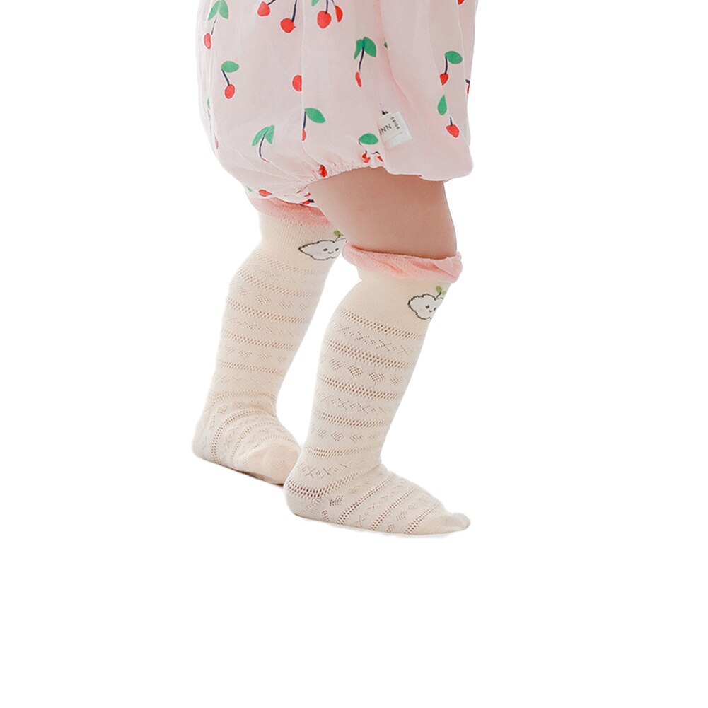 Kindersokken eenvoudige zomer mesh dun cartoon losse mond over de knie anti-muggen babysokken