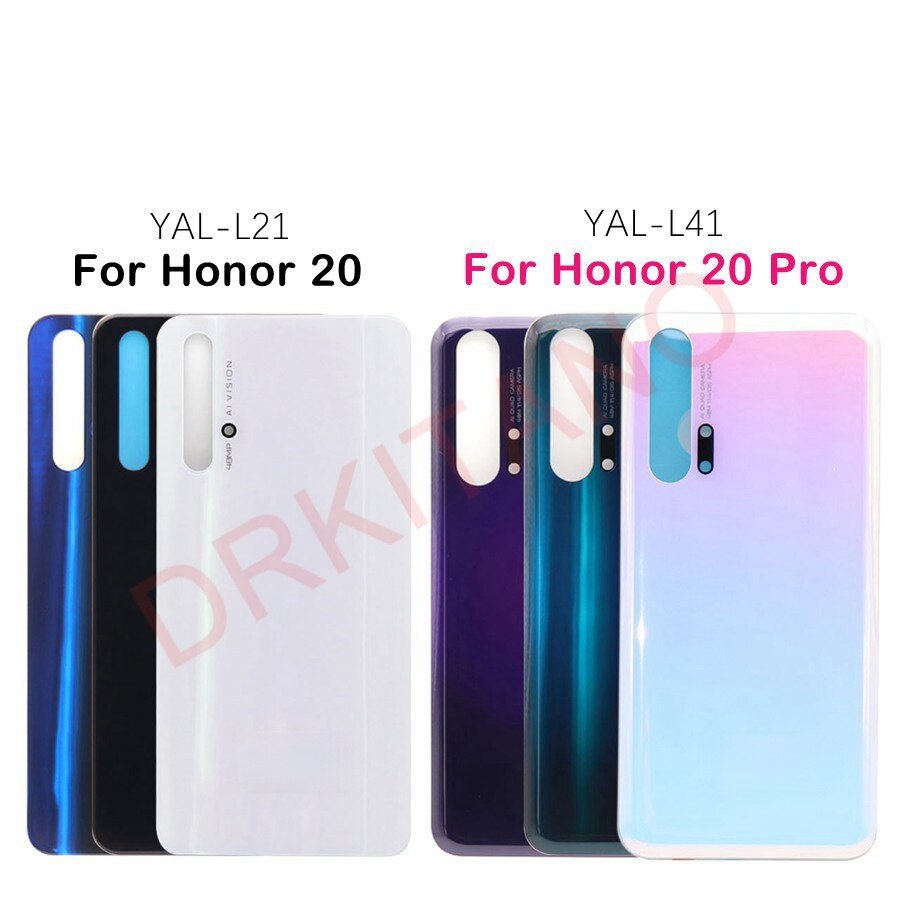 Back Glass Cover Voor Huawei Honor 20 Batterij Cover Achterdeur Behuizing Case Window Back Panel Voor Honor 20 Pro batterij Cover