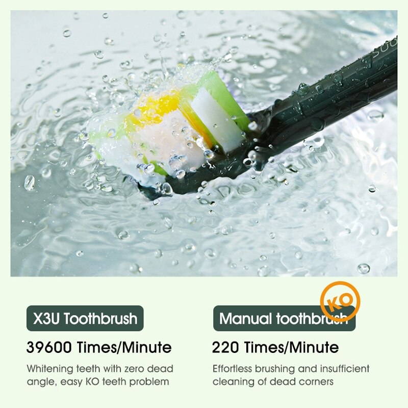 SOOCAS – têtes de brosse à dents électrique X3U-Van Gogh, têtes de rechange originales et authentiques, sous vide, vert