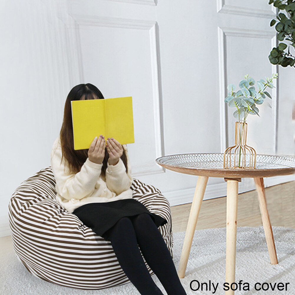 Lerret rund søle hjemmeinnredning plysj leketøy 80cm tilbehør glidelås bønnepose sofadeksel uten fylling diy arrangør vaskbar oppbevaring