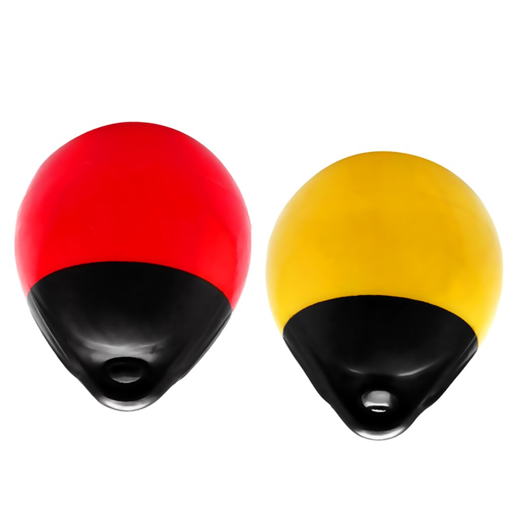 2pcs Round Inflatable Boat Fender Ball Marine Mooring Buoy, PVC Dock Bumper Shield Protection, Red and Yellow