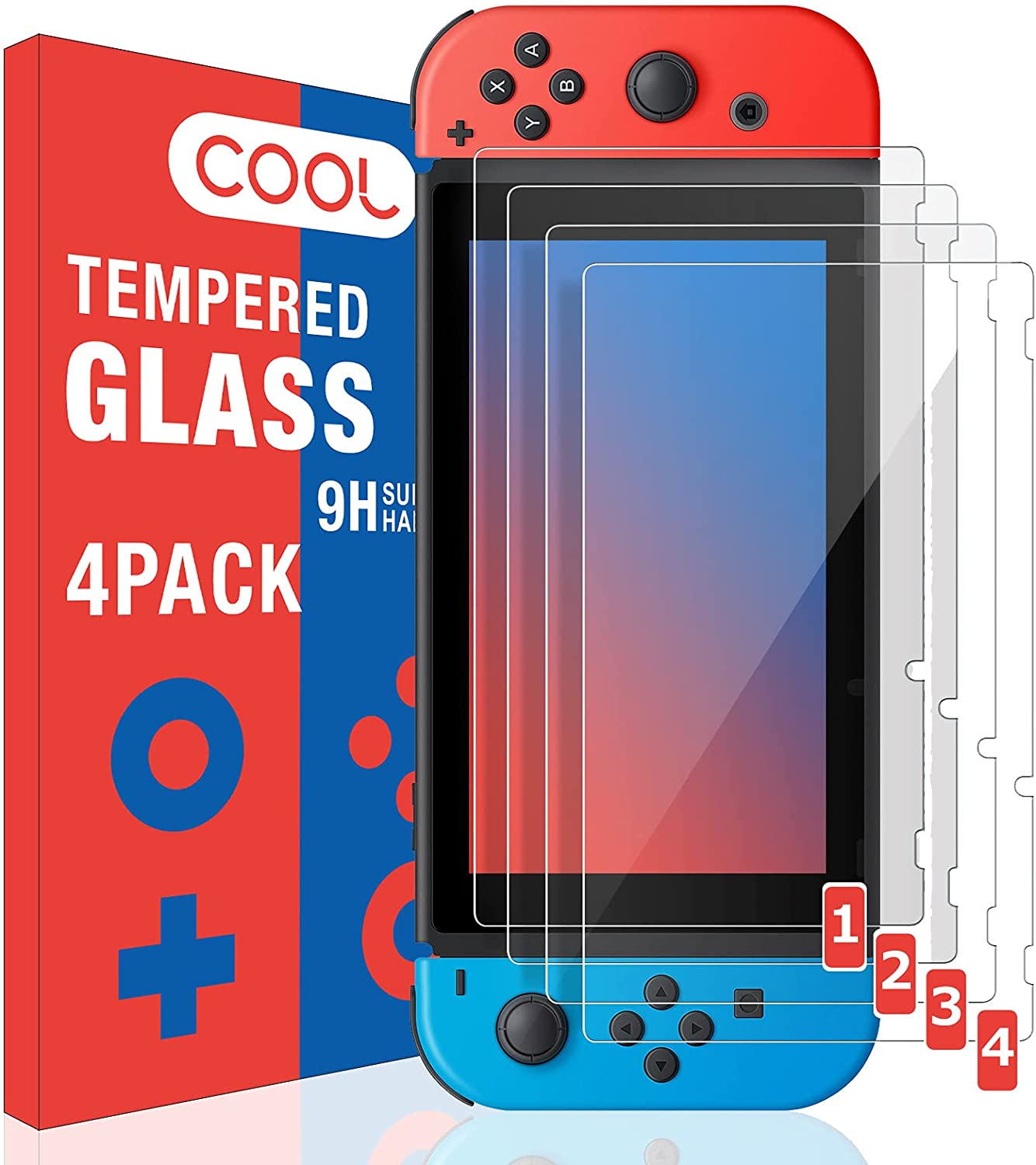 4Pack Beschermende Glas Voor Nintendo Switch Gehard Glas Screen Protector Voor Ns Glas Accessoires Hd Crystal Clear Screen