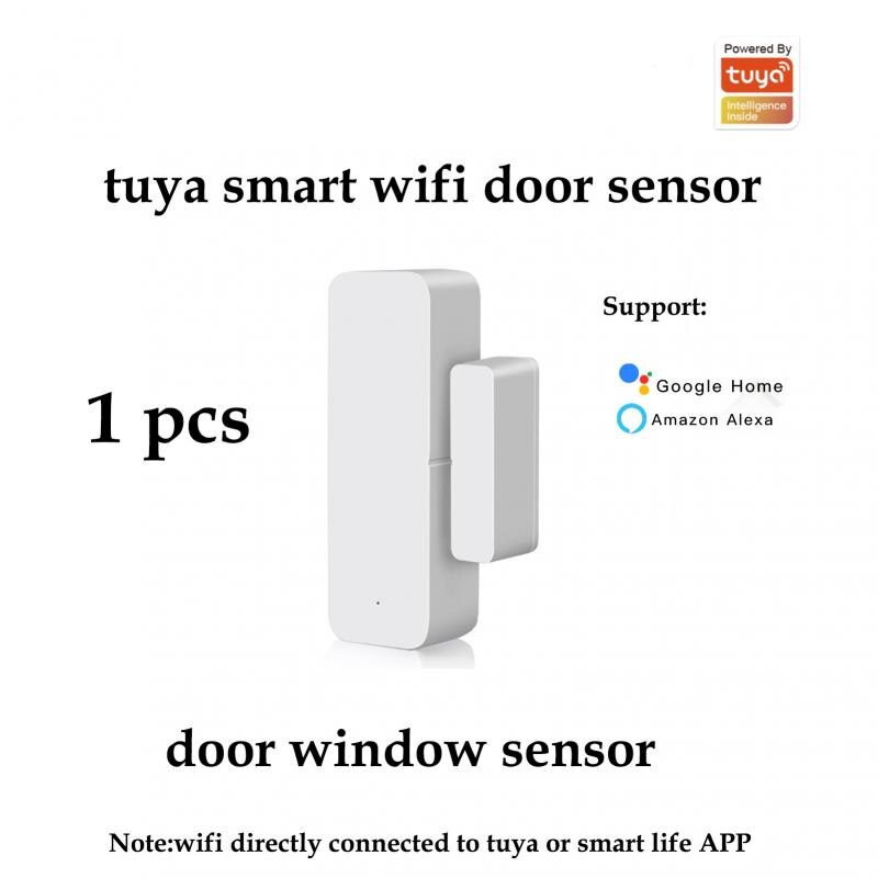 wireless zigbee door sensor compatible alexa google tuya smart life mini smart window door sensor APP real time push alarm: 1 pieces wifi