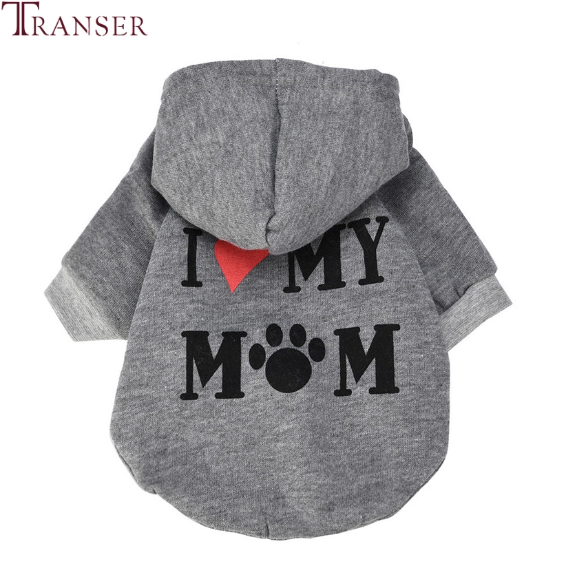 Transer ropa para perros mascotas amo a mi mamá perro Sudadera con capucha abrigo pequeño cachorro de Mascota de perro ropa deportiva de ocio conjunto 71205