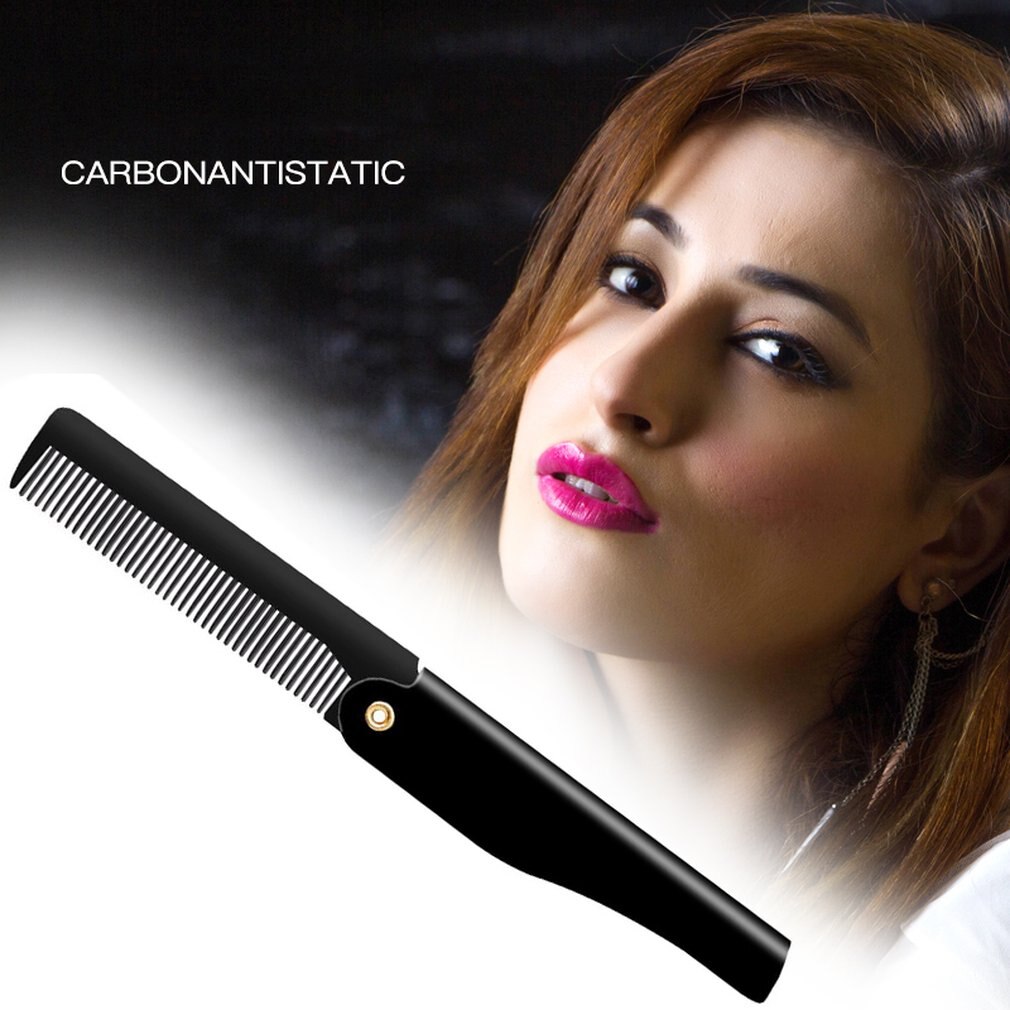 Mannen haarkam borstel handgemaakte opvouwbare clip opvouwbare draagbare reis haar snor baard kam kappersgereedschap