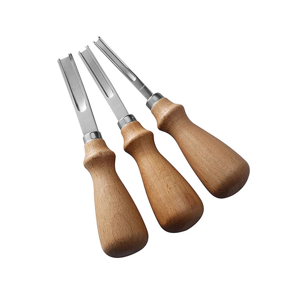 4/ 6 / 8 mm Edelstahl Leder Handwerk Rand Beveler Schäl Abschrägung Messer DIY Schneiden Hand Handwerk Werkzeug mit Holz Griff