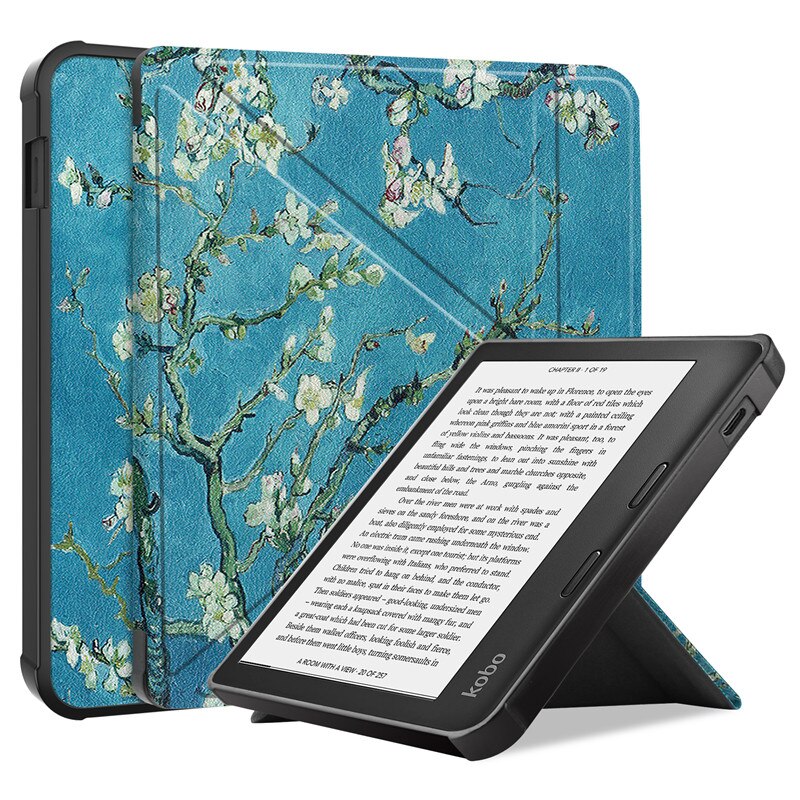 For KOBO Libra 2 Case Cover Fold PU Leather Soft TPU Back Stand Shookproof Cover For Funda Kobo Libra 2 E-reader Smart Case: XH
