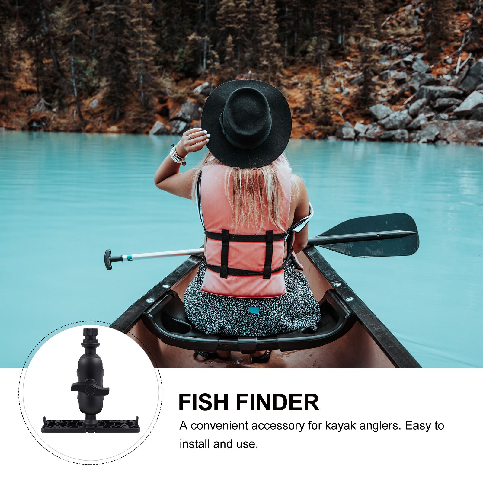 Multi-Functional Universal Kayaking Marine Electronic Fish Finder Mount Fishfinder GPS Plate Rotating Boat GPS MAP Supporter