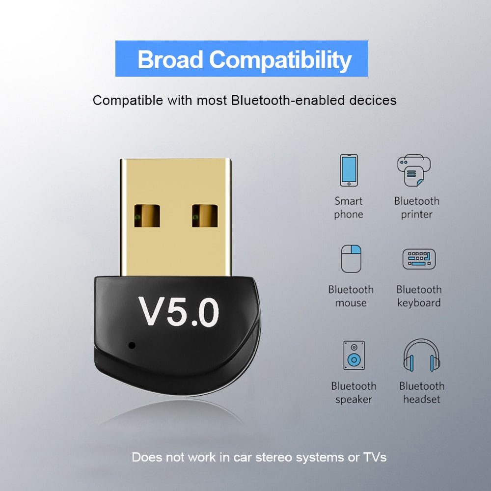 Kebidumei Bluetooth USB Dongle Draadloze Adapter 5.0 Bluetooth Dongle Muziek Sound Receiver Adapter Zender Voor Computer PC