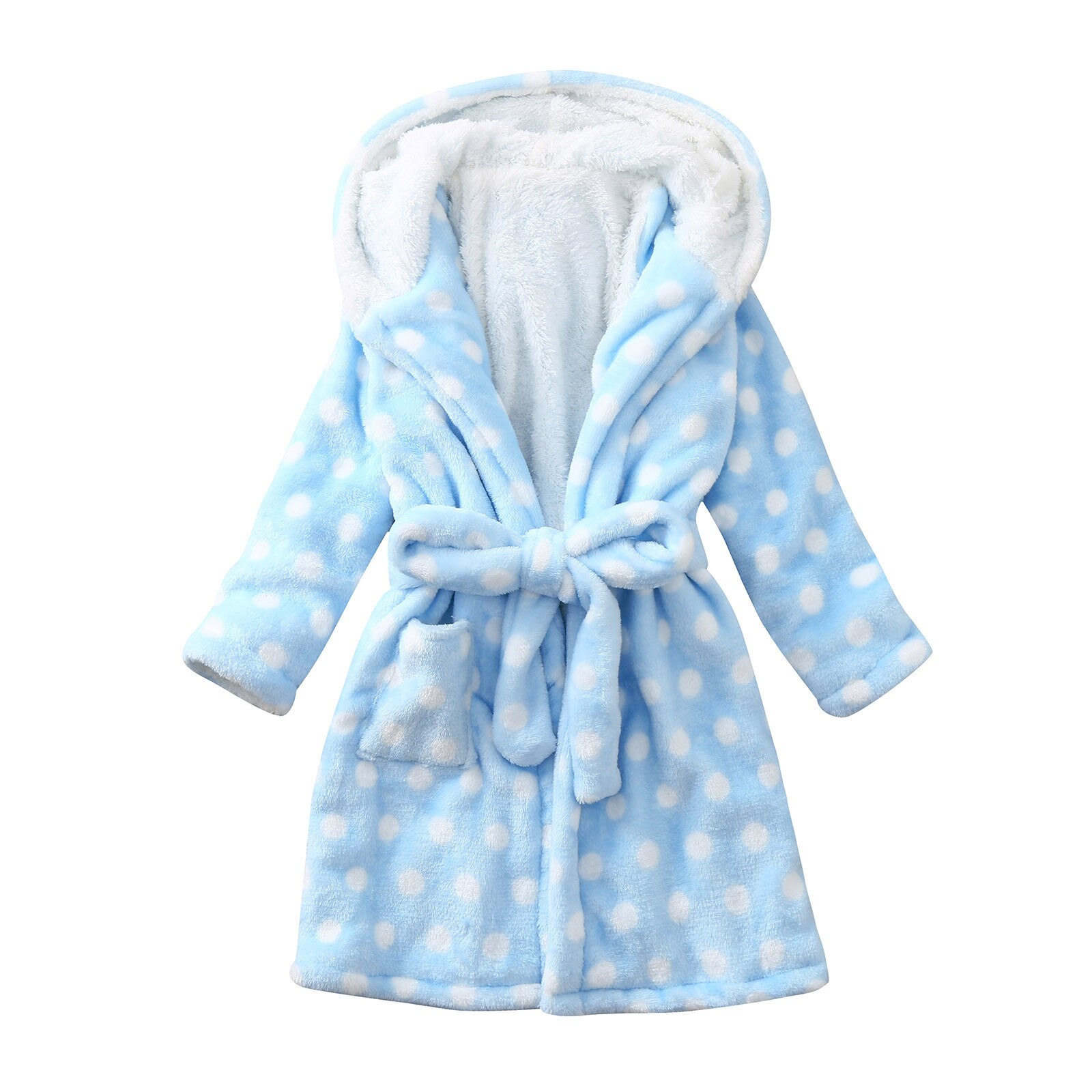 Criança camisola criança meninos meninas moda inverno manter quente com capuz grosso quente flanela roupão noite-roupão pijamas 5-6 roupas: BU / 1-2 Years
