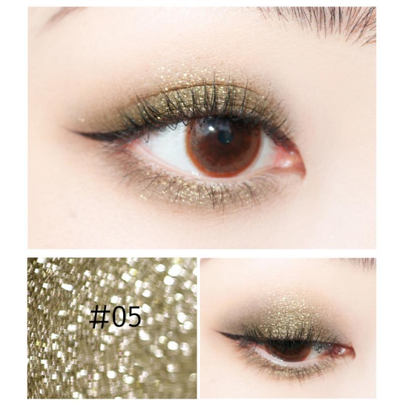 Pärlemorfärgad makeup flytande ögonskugga glitter ögonskugga vattenfast flytande ögonskugga skimmer ögonmakeup slät borsthuvud tslm 1: 05