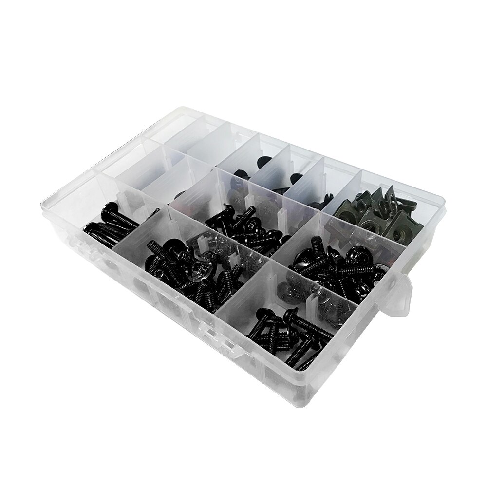 Kit de tornillos de carenado Universal, Clips de sujeción para Suzuki GSXR 600, 750, 1000, 600, 750, 1000, K1, K2, K3, K4, K5, K6, K7, K8, K9, 195/Uds.: Negro
