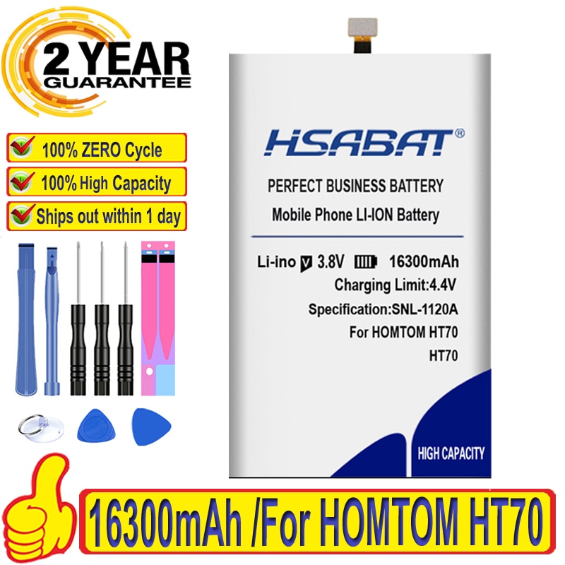 100% Originele Hsabat 16300 Mah Batterij Voor Homtom HT70