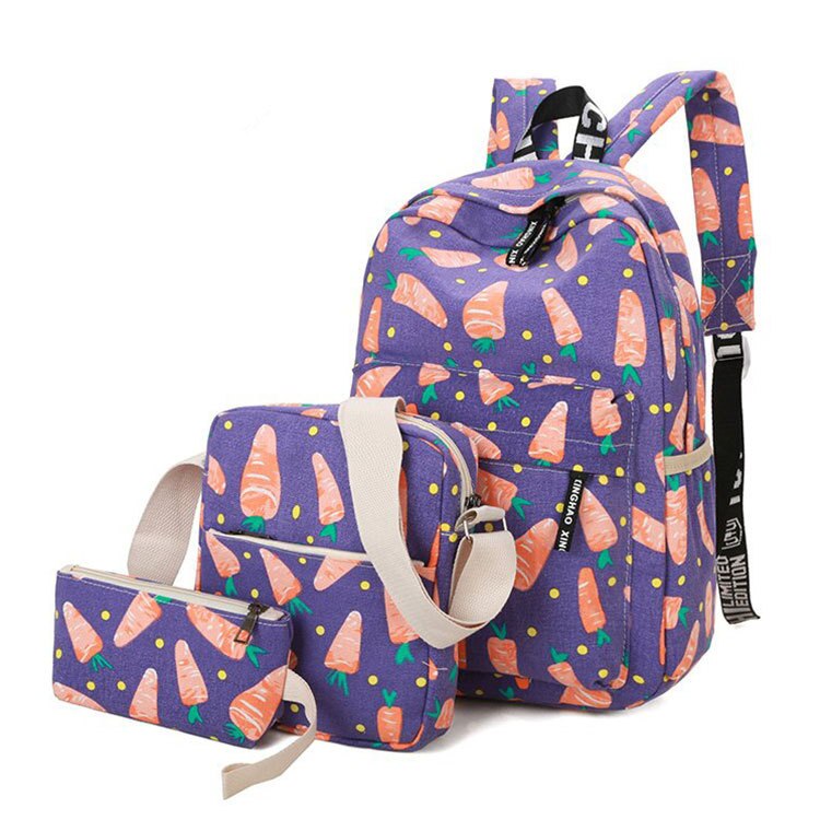 Schooltassen 3 sets/stuks orthopedische schooltassen rugzakken voor kinderen schooltas voor meisjes mochilas escolares infantis: Paars