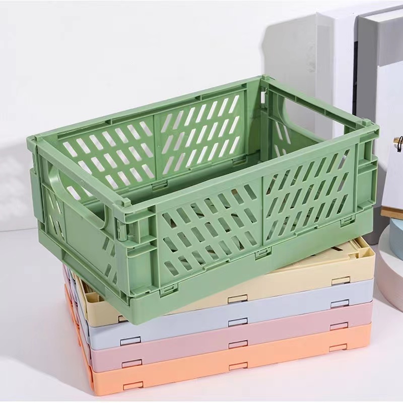 Faltbare Aufbewahrungskiste aus Kunststoff, zusammenklappbarer Boxkorb, stapelbar, niedlicher machen-hoch-Schmuck, Spielzeugboxen für Aufbewahrungsbox, Organizer, tragbar