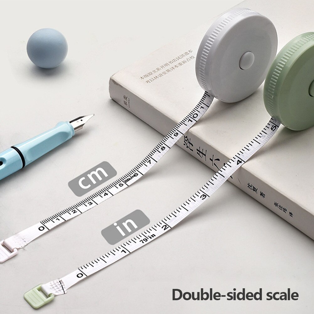 portable Bust wait measurement tool lose weight Mini plastic measuring clothes measuring tape auto retractable 1.5 meters tape