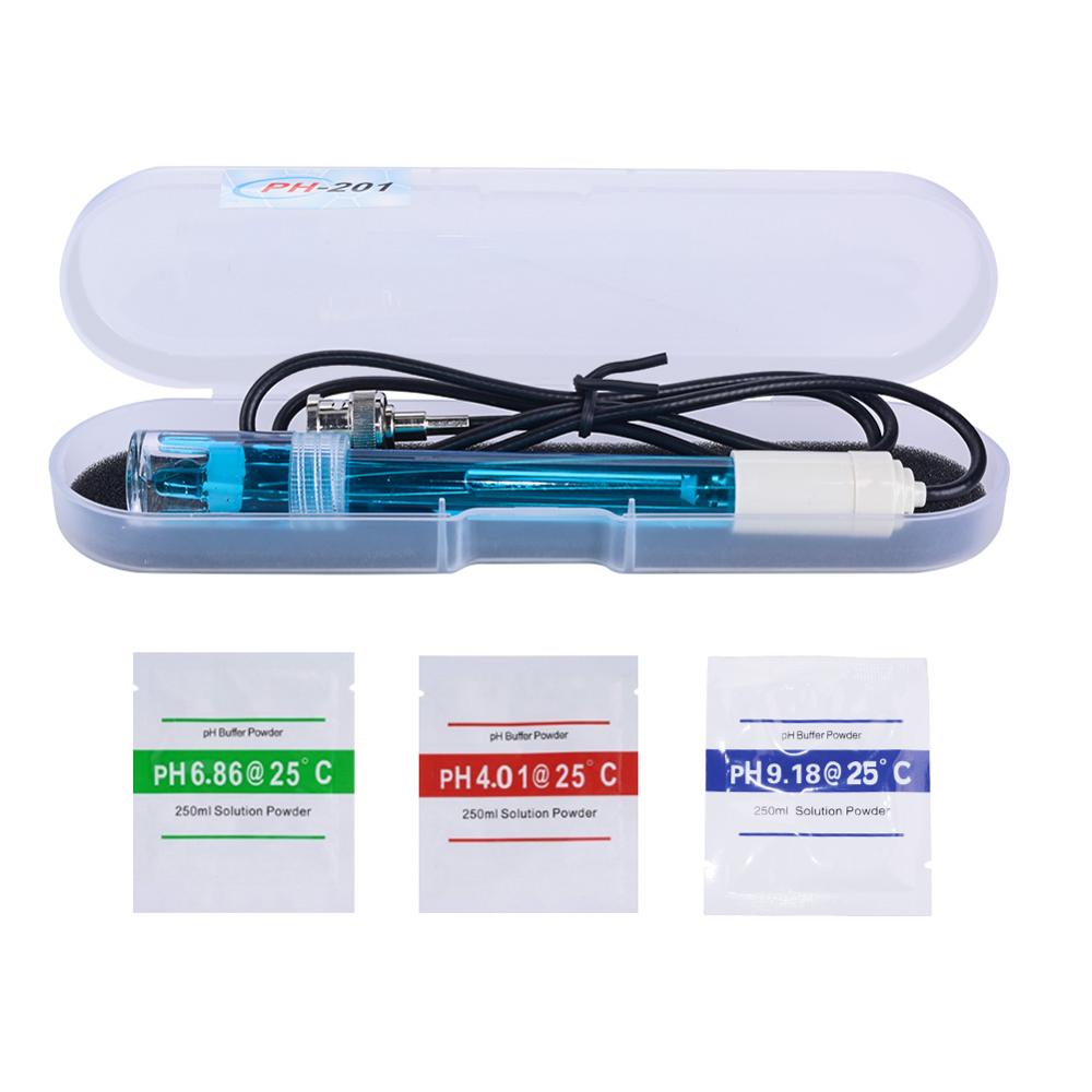 Yieryi-capteur d'électrode de PH, connecteur BNC, sonde, piscine, usine, expérience, laboratoire, électrode Composite PH, Type stylo: blue andthree powder