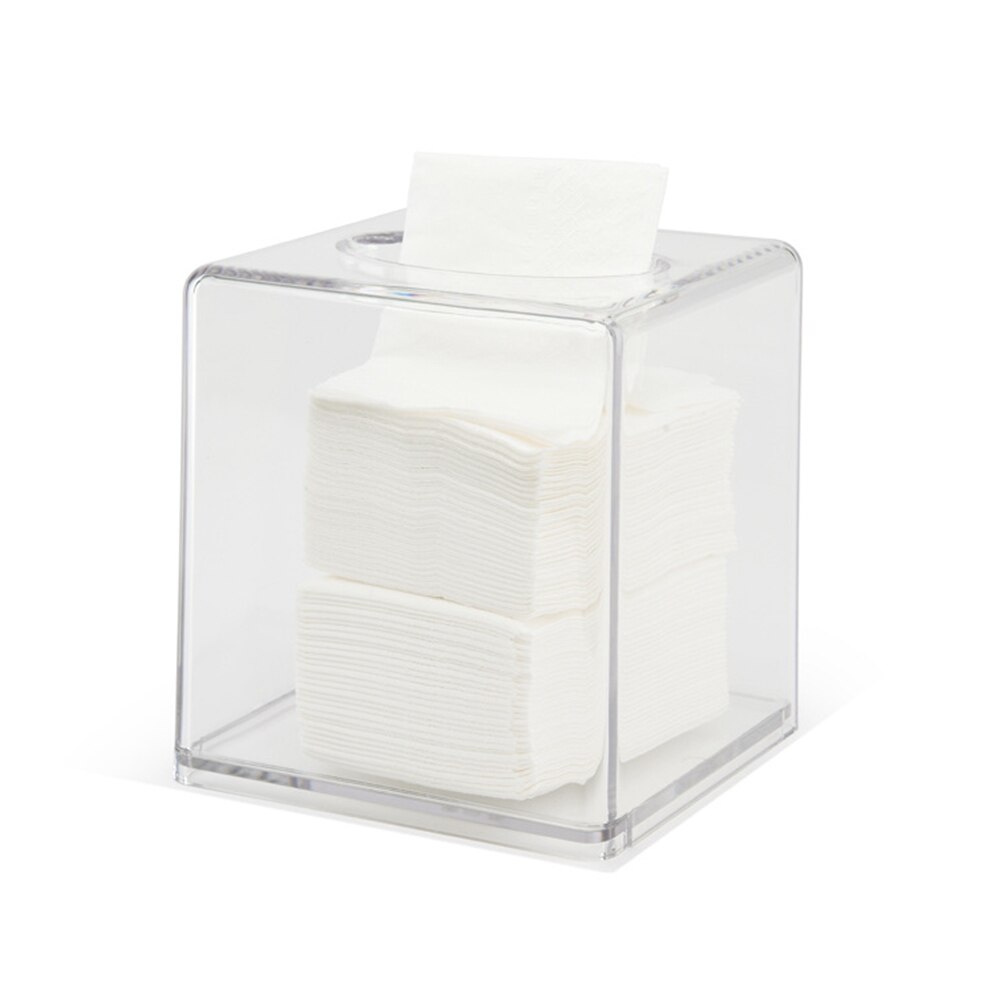Facial Acrylic Tissue Box Clear Tissue Box Cover Rectangular Napkin Car Office Paper Holder Tissue Dispenser: square
