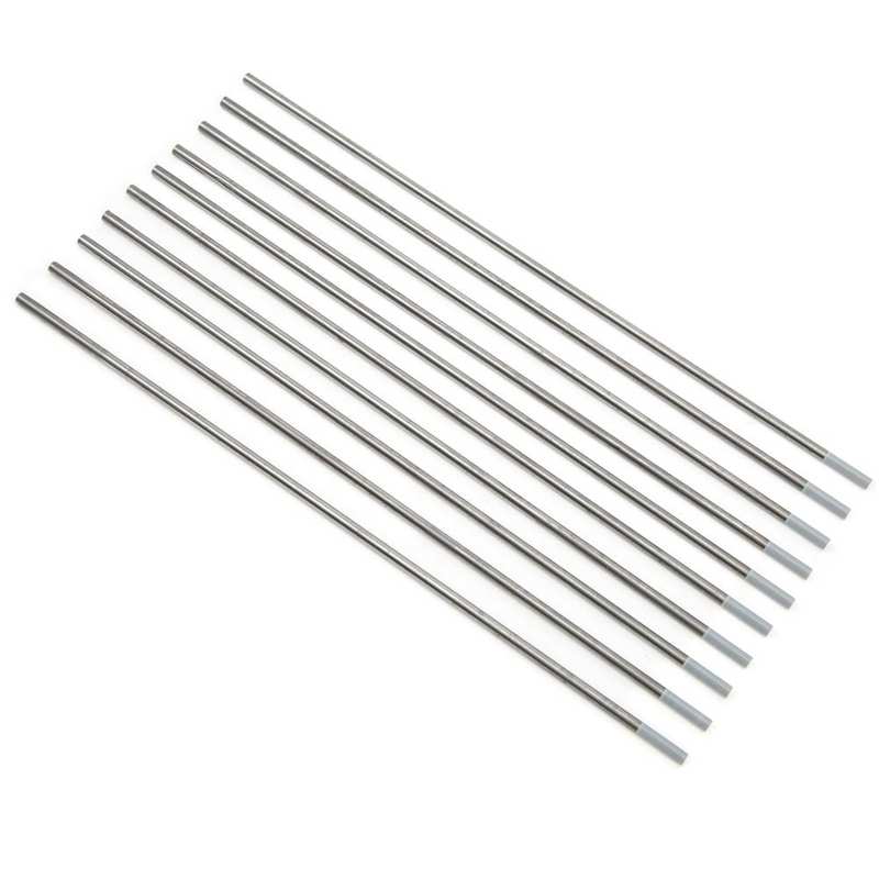 10Pcs Rod Tungsten Electrodes Welding Arc Needle WC20 2.4mm Thin Aluminum Steel Gray