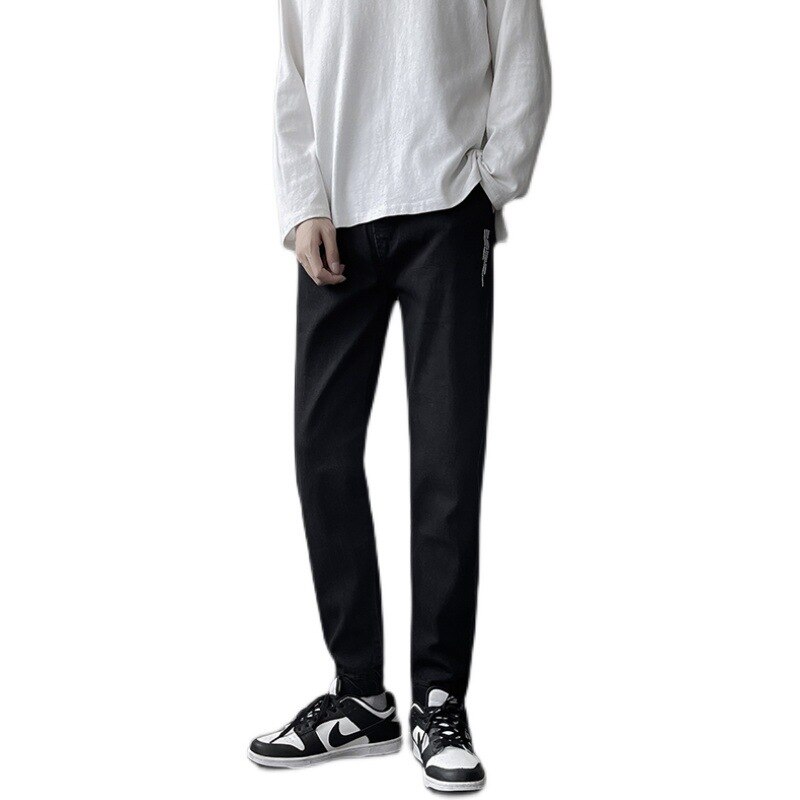 Pantalones vaqueros holgados para hombre, Simple, , cómodos, combinan con todo, para estudiantes, de diario, informales, rectos, de chándal