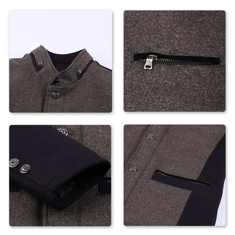 YOUTHUP Winter mannen Wol Kleur Bijpassende Jas Enkele Breasted Casual Dikke Jassen Overjassen Mens Topcoat Streetwear 2 Kleuren